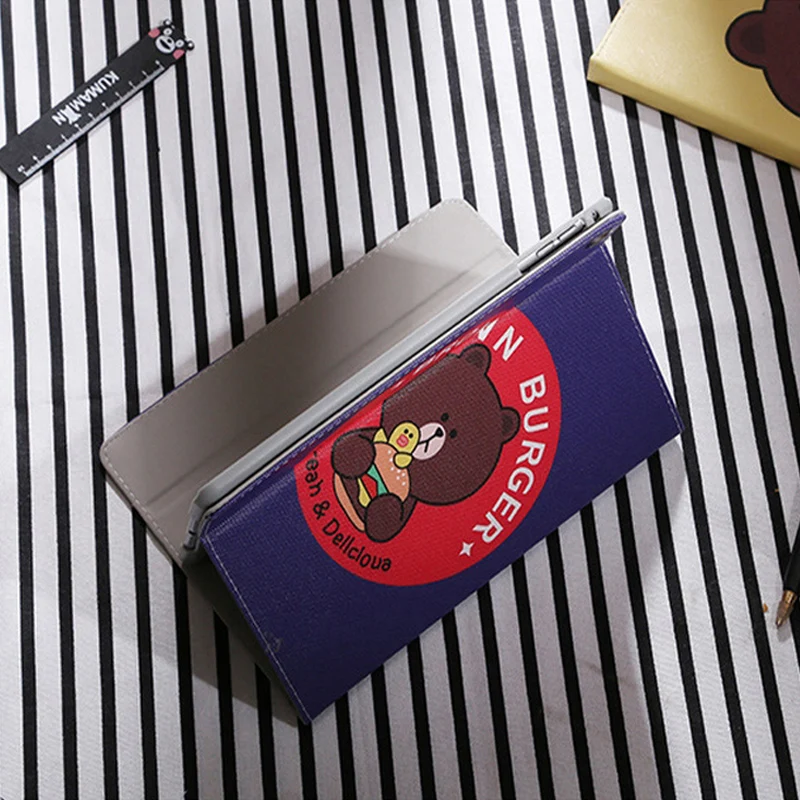Smart Wake Leather Case For new iPad /, air/air2, 2/3/4, iPad pro 9.7" Lovely Cute Bear Cartoon Kids Tablet Cover+Gifts