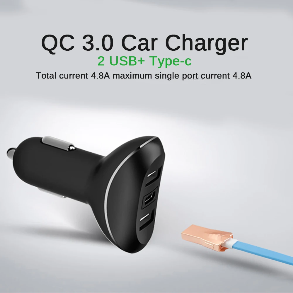 Новый F7 type C автомобиля Зарядное устройство QC 3 0 PD Dual usb Автомобильное 2 Порты и