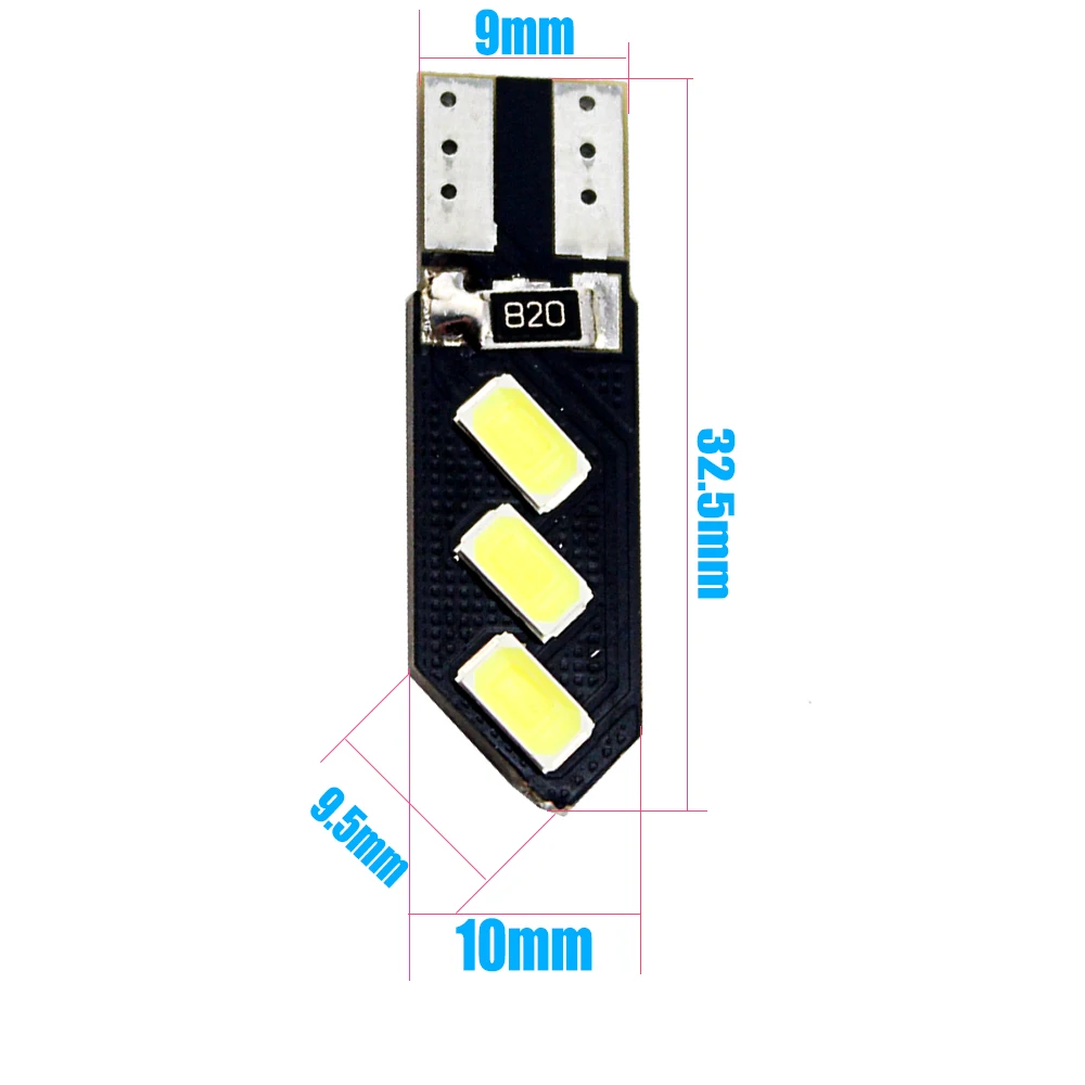 50X W5W Canbus 12 В 1 5 Вт T10 5730 6 SMD светодиодные лампы Автомобильный прибор для чтения