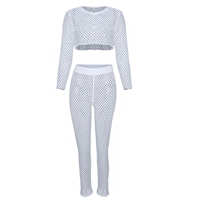 Женские пляжные комплекты из двух предметов сетчатые Летние повседневные 2