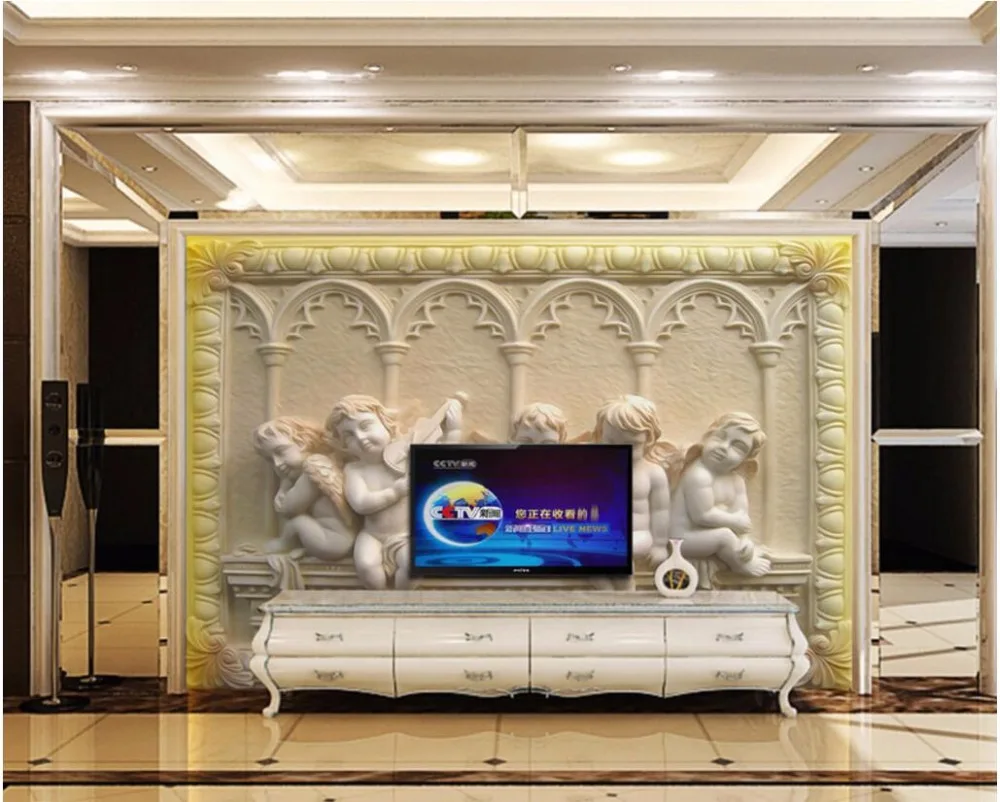 Заказ росписи 3d фото обои в европейском стиле маленький ангел римская фон