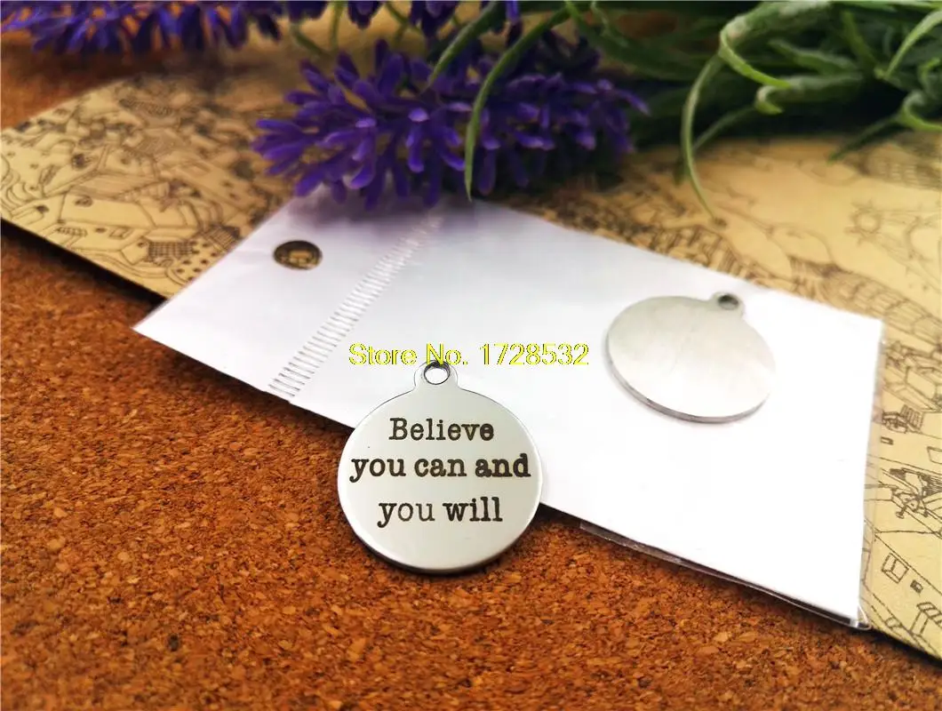 20 шт мм круг из нержавеющей стали круглый &quotПоверьте вы можете и Вы&quot одна