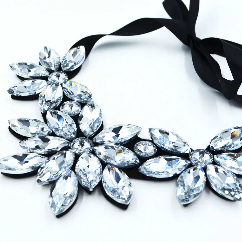 Новинка 2018 яркое женское ожерелье с цветком из хрусталя ожерелья и подвески цвет