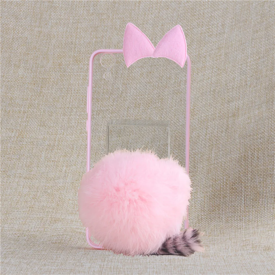 TENENELE Phone Case 5.5'ɿor Huawei Honor 5A Cute Fur Furry Ball Rabbit Cover Soft Silicone Coque Cases For Honor5A |