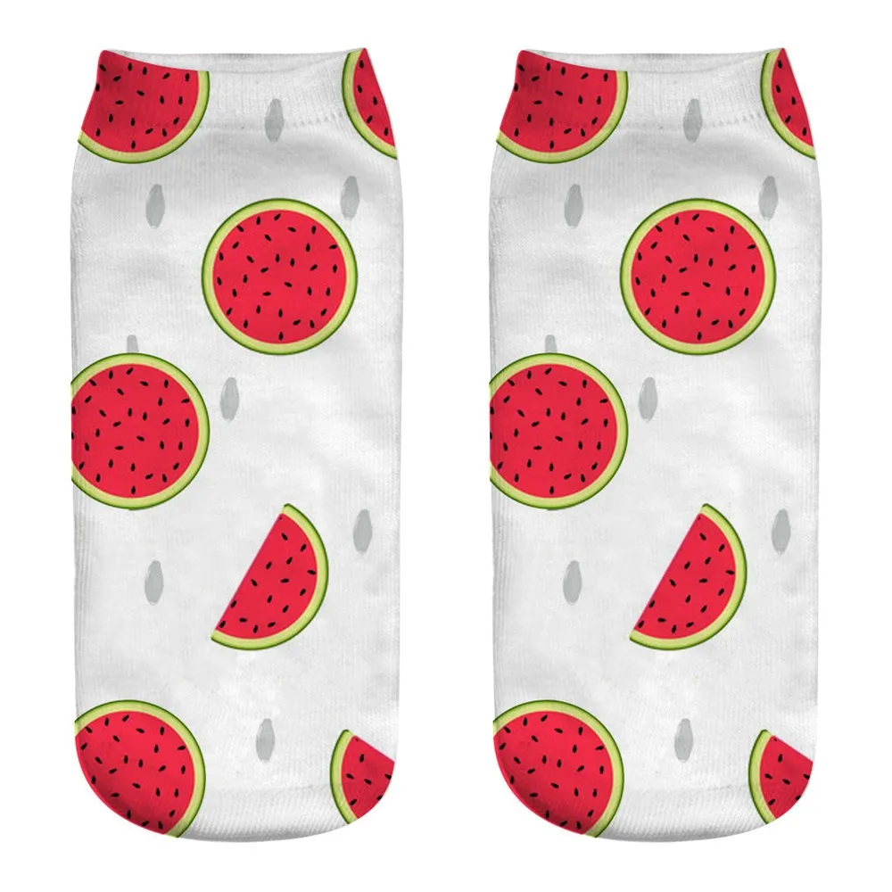 Носки женские зимние милые рабочие хлопковые носки с объемным фруктовым принтом