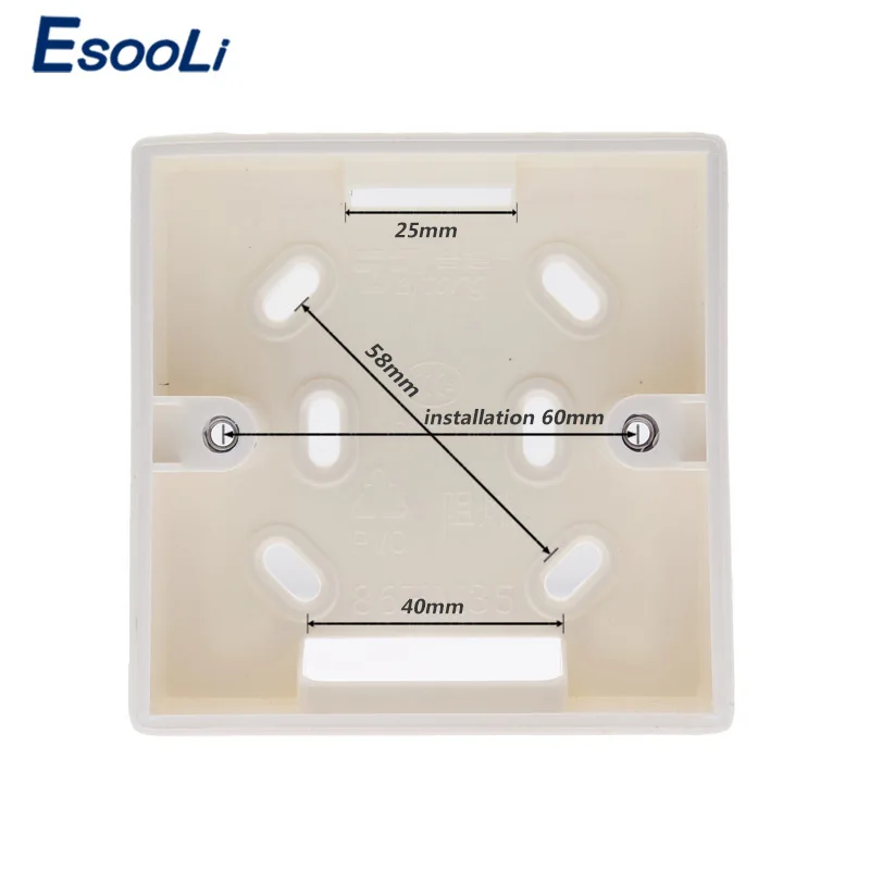 Внешняя Монтажная коробка Esooli 86 мм * 34 для стандартного сенсорного выключателя и