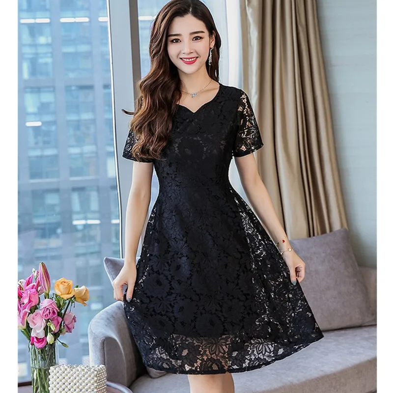 Элегантное женское платье UHYTGF большого размера кружевное летнее темпераментные
