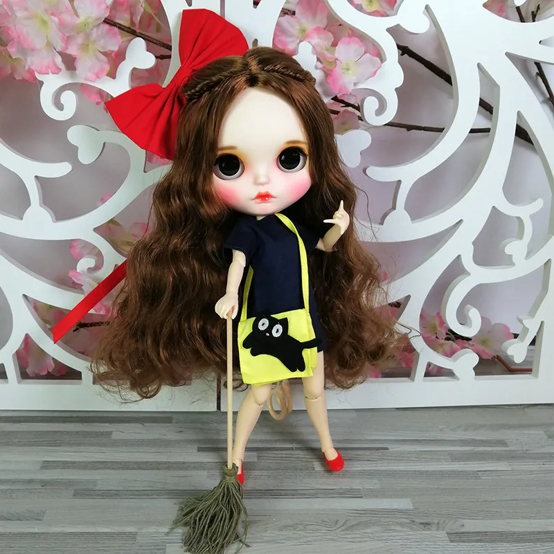 Настройка 1/6 30 см Blyth куклы с простой футболкой платье и коричневые длинные волосы Обучающие DIY 1" девочка кукла для детей Подарки