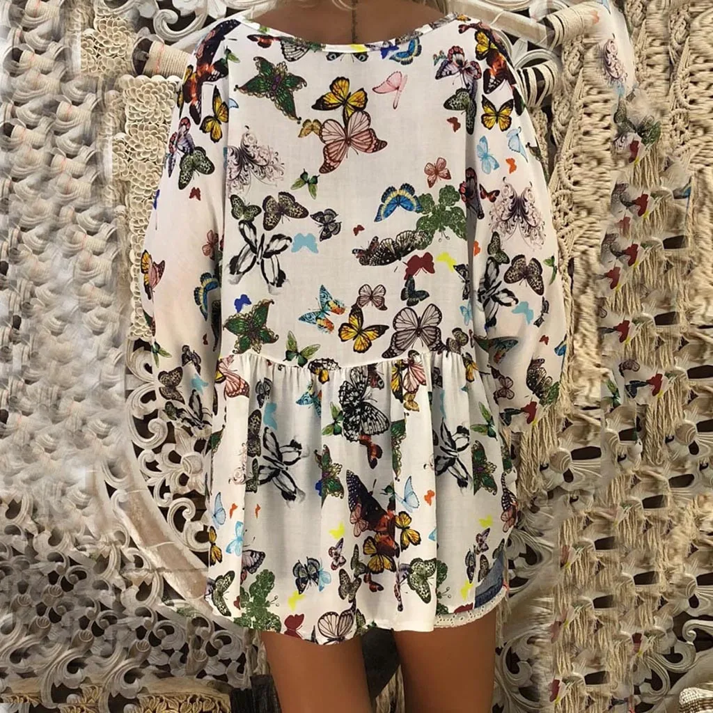 SAGACE женская блузка 2019 Женская Повседневная рубашка повседневная с круглым