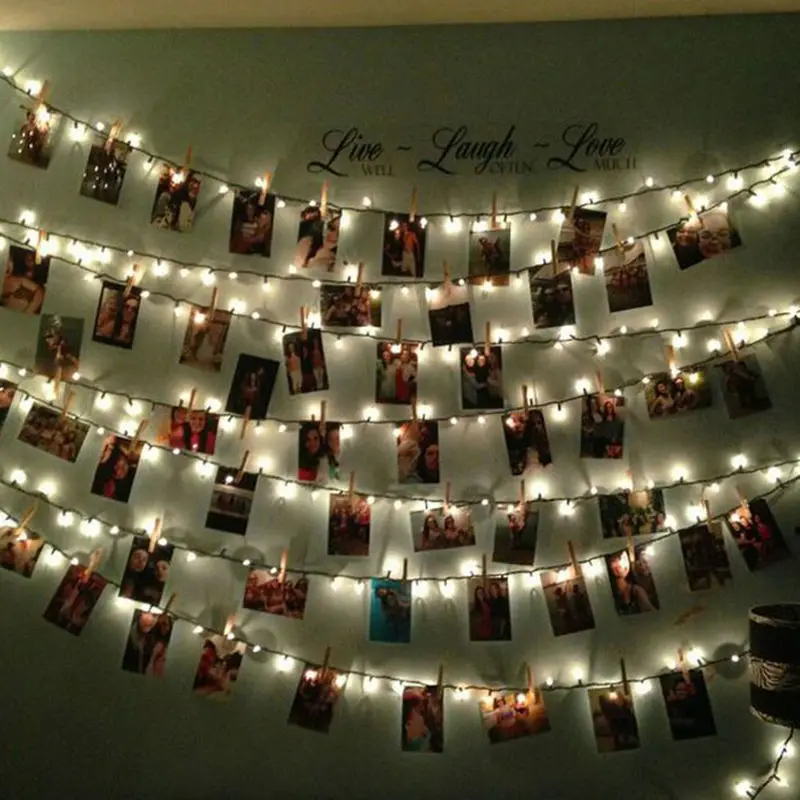 2 м F5 фото зажим светильник Фея изображение колышек Дисплей 20LED Рождественские