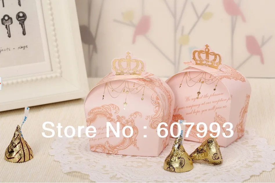 Подарочная коробка с короной для свадебной вечеринки Бронзирующая помолвки