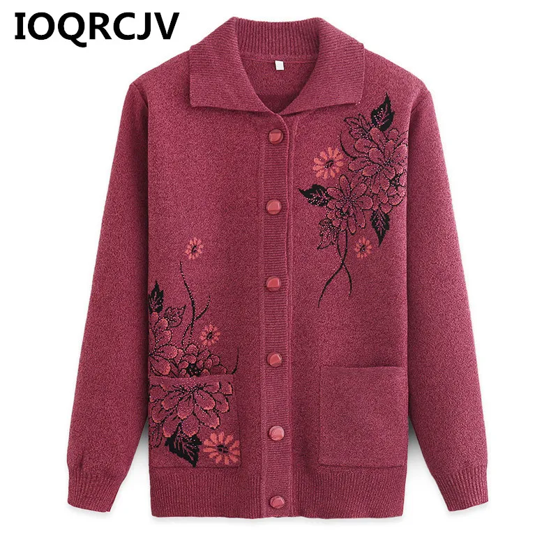 Women Knitted Cardigan Coat Autumn Winter 2019 New Casual Long Sleeve Flower Knit Sweater Female Jacket Large Size 4XL R521 |