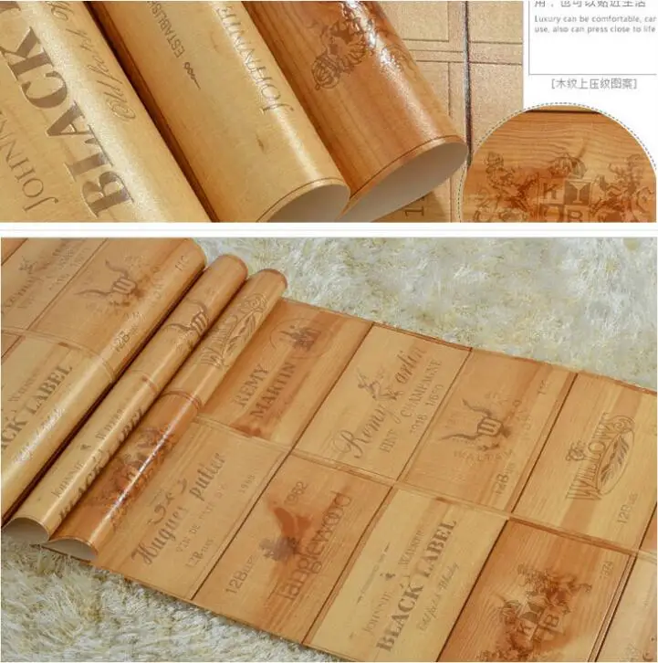 Современные модные 3D обои с дубовой текстурой рулон для ресторана и кофейни