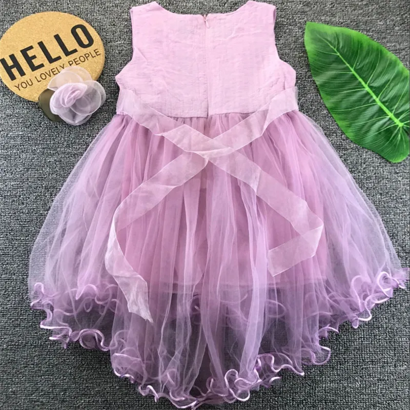 Белые Платья с цветочным узором для девочек 2019 г. Милая Детская летняя одежда из