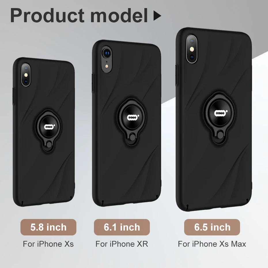 Luxury Glossy Case For Apple iphone XS XR MAX Cover X 10 XSMAX Fashion Magnetic Ring Holder Hard Red Pink Cases |