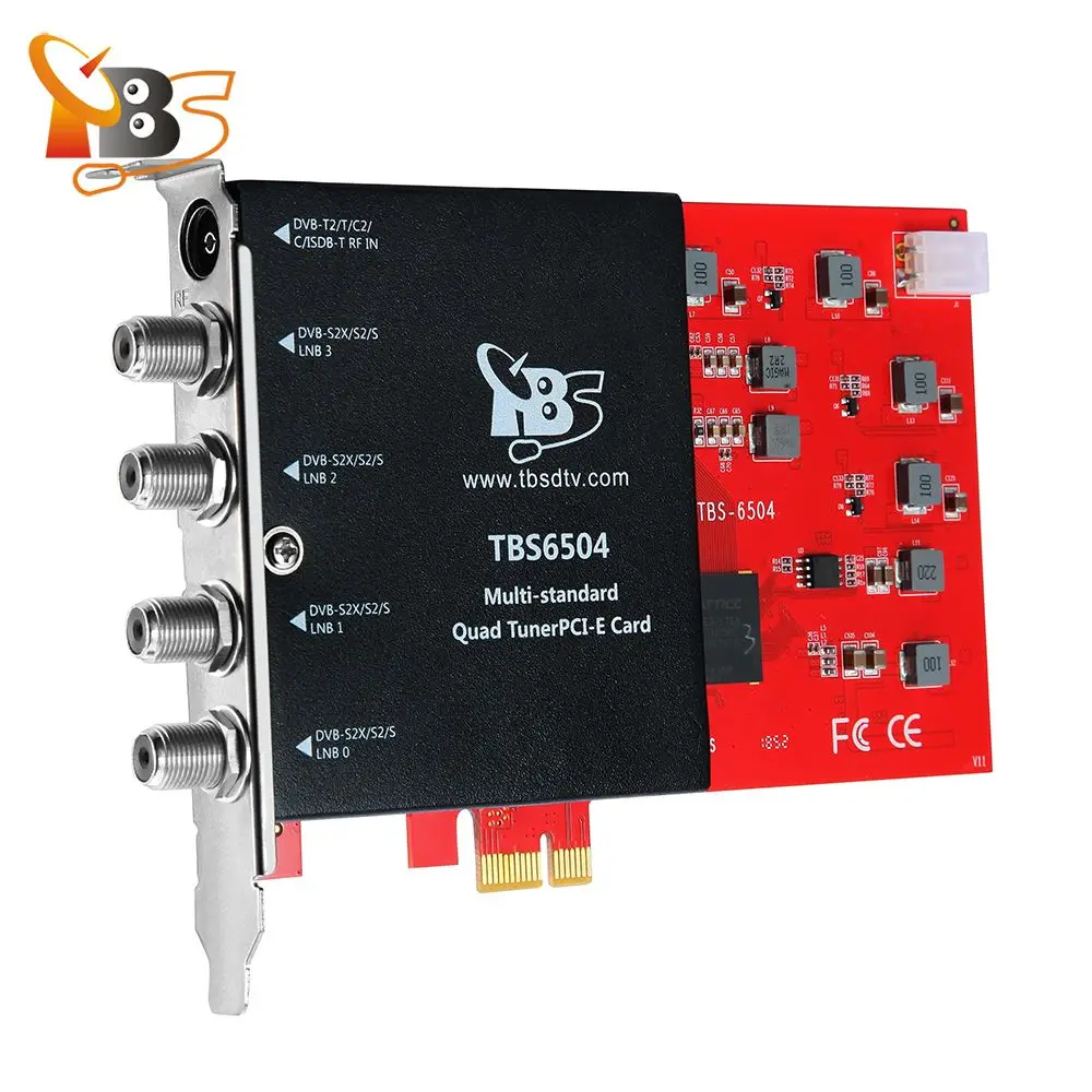 TBS6504 DVB S2X/S2/S/T2/T/C2/C/ISDB T Quad тюнер PCI e карта поддерживает VCM CCM QPSK 8PSK 16apsk 32apsk|Теле- и