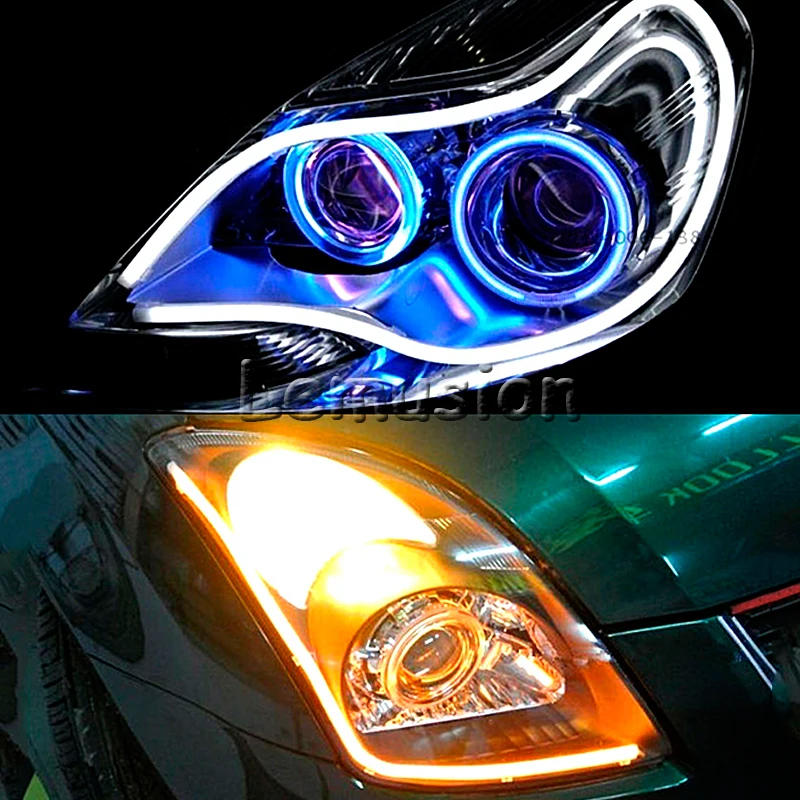 Автомобильный Стайлинг 60 см гибкий светодиодный дневные ходовые огни ДХО-лампа