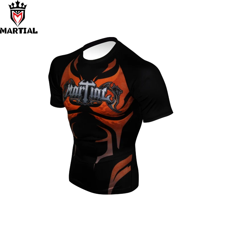 Боевые искусства: новый оригинальный дизайн огонь и кровь ММА рубашка мужские
