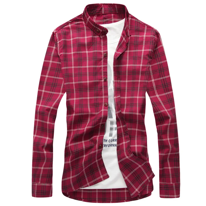 Новинка 2017 года Стильная мужская рубашка высокого качества модная клетчатая