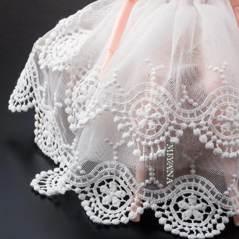 1 ярд 18 см французская вышивка цветок сетка с кружевной отделкой Тюль Ткань для