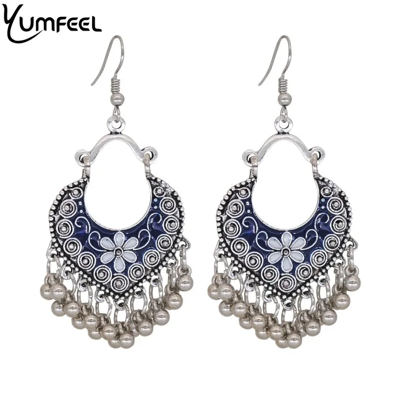 Yumfeel новые богемные Винтажные серьги Бохо Женские винтажные покрытая серебром