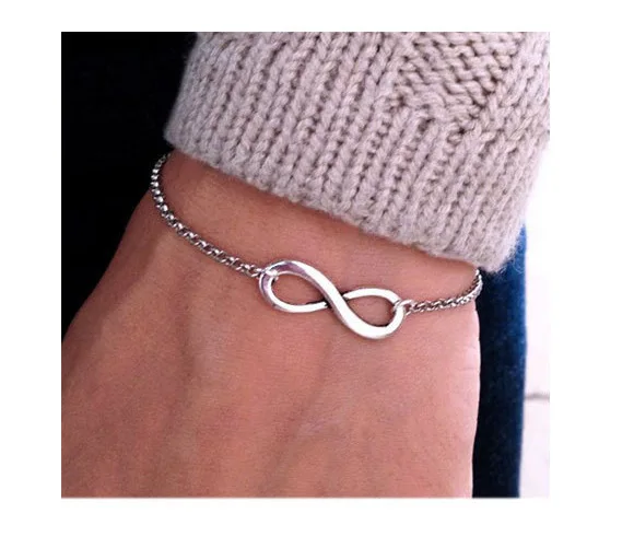 Модные золотые Браслеты восемь Бесконечность для женщин подарок Оптовая продажа