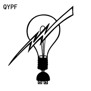QYPF 14,7 см * 17,1 см яркий простой светильник, лампа разбивается, светильник ning Электрический новый Tide Виниловая наклейка для автомобиля, Реалистичная наклейка на автомобиль, наклейка на светильник