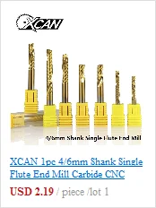XCAN 10 шт. 3,175 мм хвостовик концевые фрезы CNC режущий Длина 15/17 мм/20 мм/22 мм Один Флейта Спираль Фрезы для контурной обработки одиночных каннелюр фреза