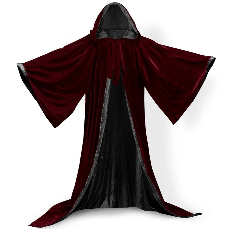Long Sleeve Velvet Halloween Hooded Cloaks Winter Bridal Capes Warm Christmas Floor Length Wedding shawl cloak Wrap | Свадьбы и