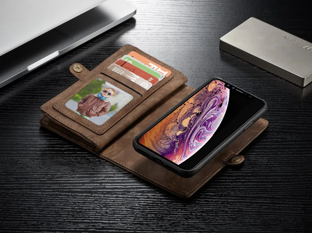 Luxury Wallet Zipper Flip Stand Case For iPhone 10 8 7 6s Plus XS MAX XR 8Plus 7Plus 6Plus Magnet Slim PU Leather Cover capinha