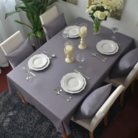 free shipping dark gray dustproof tablecloths european style nice quality for weddings hotel kitchen rectangle table cover