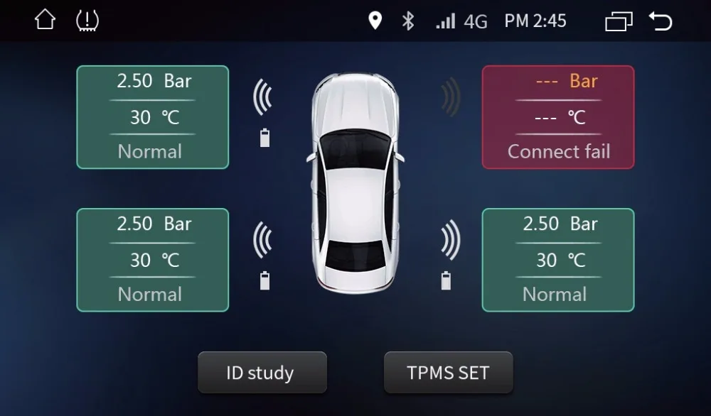 Автомобильная система мониторинга давления в шинах TPMS USB внешние датчики для Android