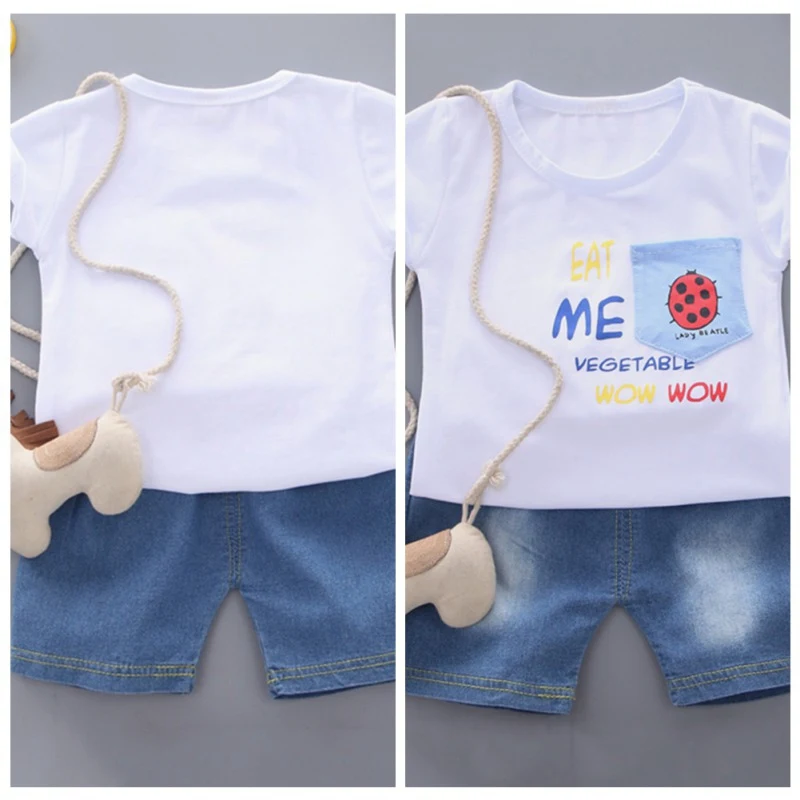 Летняя футболка с короткими рукавами и принтом Жук для маленьких мальчиков