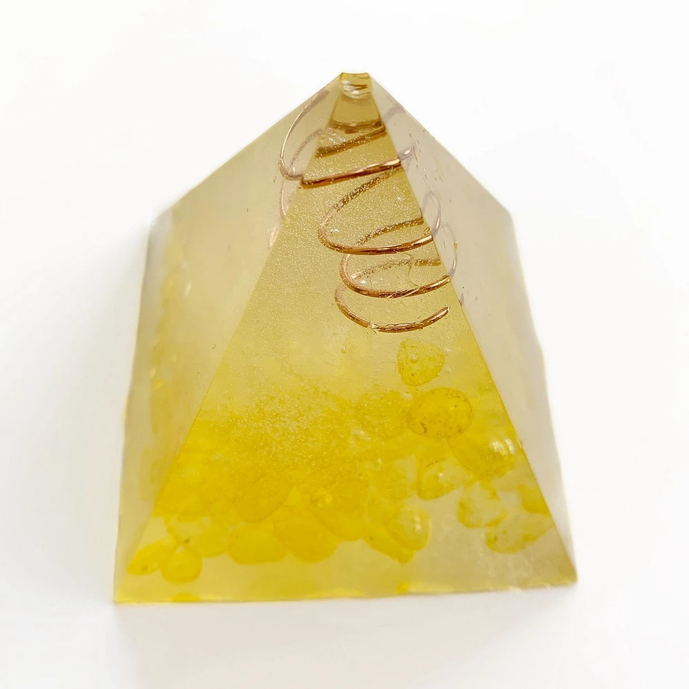 Натуральный Цитрин лимонный кварц камни в виде пирамиды Orgone кристальная