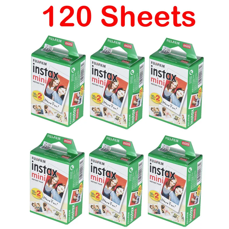 120 sheets 20-100 листов белая пленка для Fuji Instax Mini Фотобумага набор для моментальных фотоснимков для ЖК-дисплея с подсветкой Fujifilm Instax Mini 8/9/25/90/фотоаппаратов моментальной печати 7s - Цвет: 120 sheets