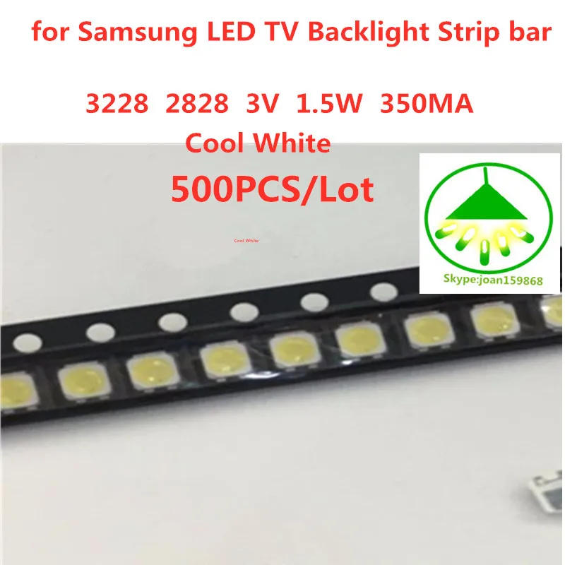 500 шт./лот 2828 3228 LED SMD подсветка телевизора 3 в 1 5 Вт 350MA светодиодные бусины холодный