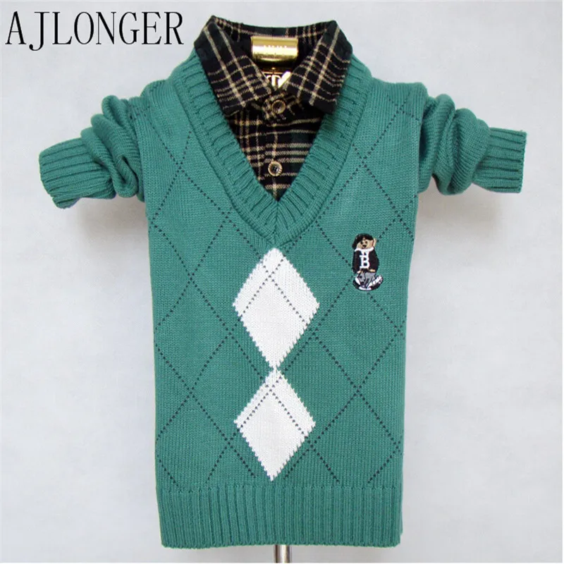 

Children Sweaters Shirts Boys Knitted Warm Sweater New Autumn Winter Pullover Sweater Fancy Kids Clothing