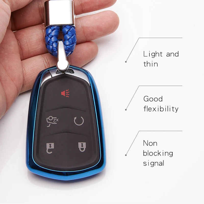6 colors TPU Car Key Cover Case For Cadillac Escalade Cts Ats Xts SRX XT5 CT6 STS Ring Protection Fob Accessories | Автомобили и