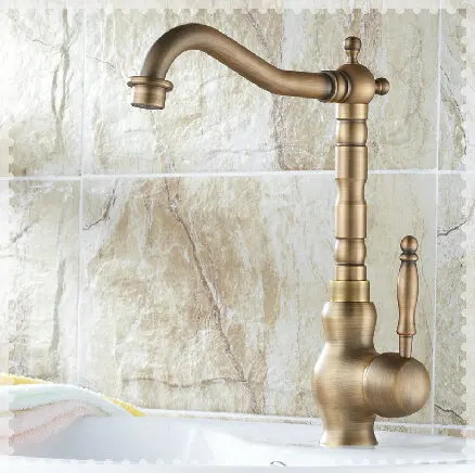 Tall antique brushed brass Kitchen faucet basin sink long spout mixer tap terneira torneira | Обустройство дома