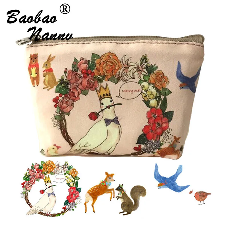 Мини Кошельки для монет девочек Дамский художественный кошелек на молнии