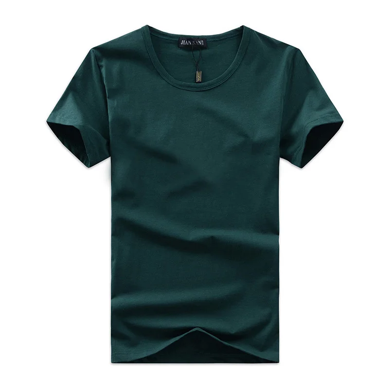 Мужская футболка с коротким рукавом Повседневная Однотонная из 100% хлопка