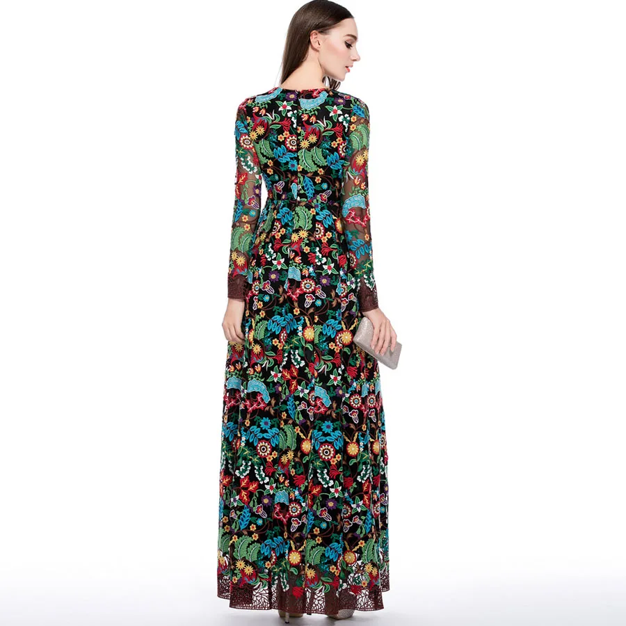 Роскошные Длинные платья 2018 летние Подиумные женские новые модные длинные