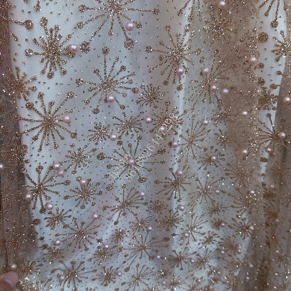 Склеенные Блестки цвета шампанского золотого с ручной печатью кружевные