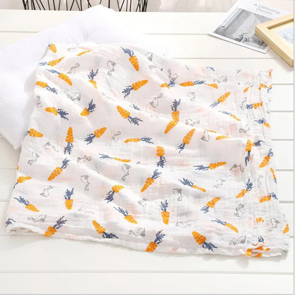 HALSY 1Pc 100%Premium Cotton Muslin Baby Swaddles Soft Newborn Blankets Bath Gauze Infant Wrap Sleepsack Stroller Cover Play Mat | Мать и