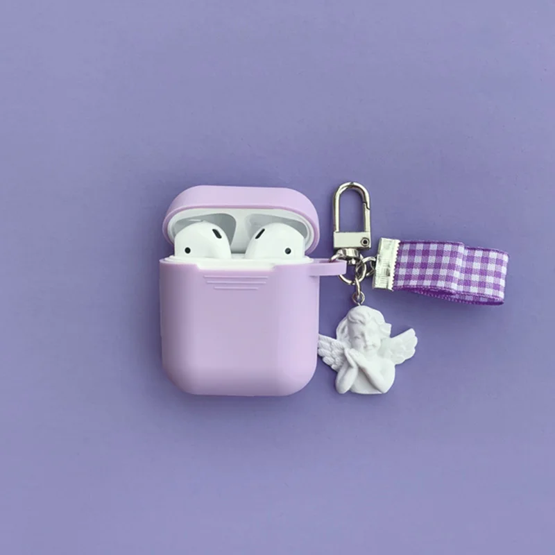 Супер милый маленький Ангел Декор силиконовый чехол для Apple Airpods Bluetooth беспроводные наушники аксессуары Наушники защитный чехол