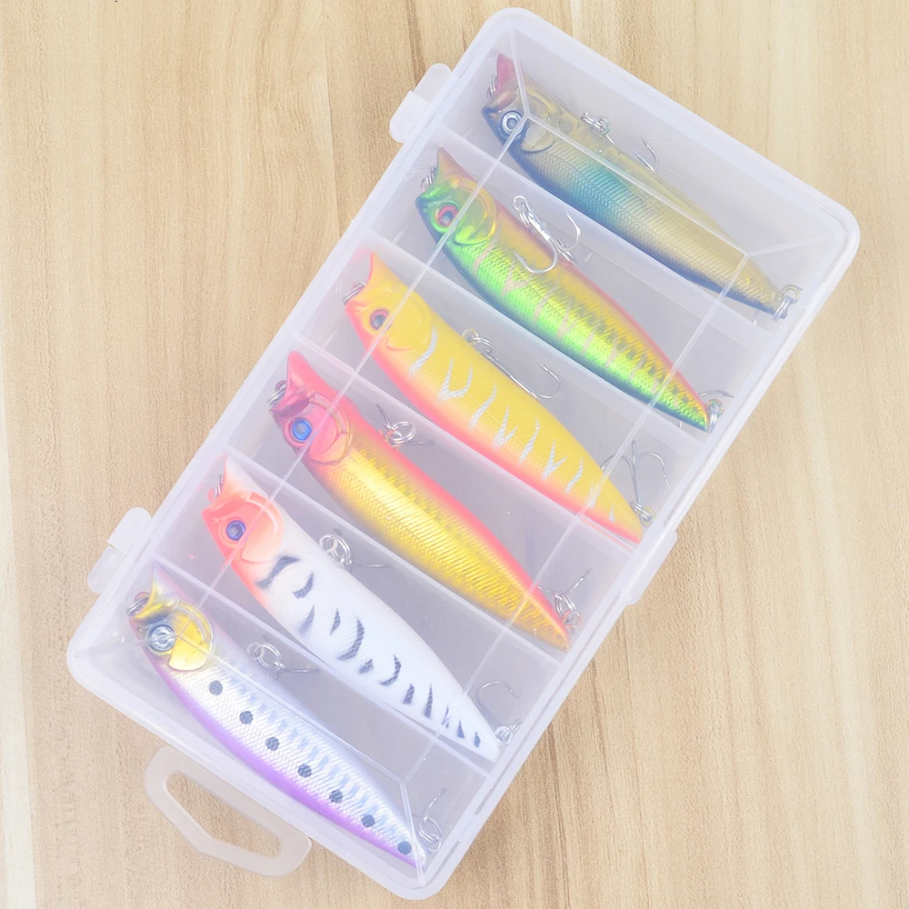 1 коробка хит 6 шт./лот набор для приманки рыболовная приманка цветов Поппер 9 5 см/11