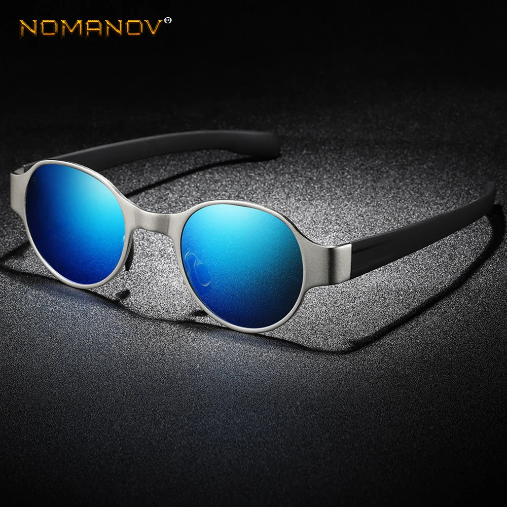 AL-MG круглые Tr90 удобные мужские и женские поляризованные зеркальные