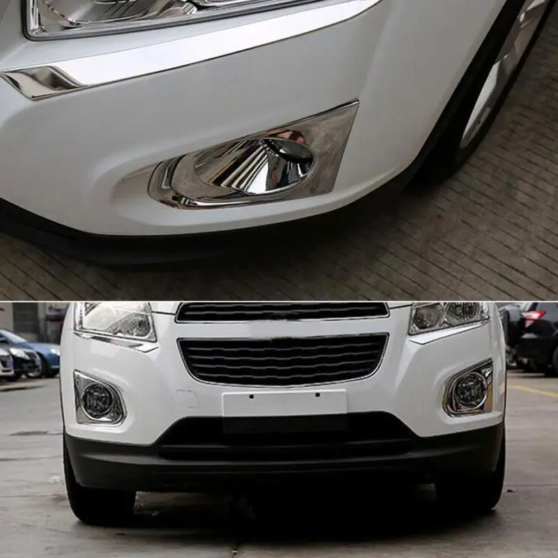 BBQ @ FUKA Для Chevrolet Trax 2014 ABS, хромированный автомобильный передний бумпер, противотуманная фара, крышка обода, отделка, наружная защита, держатель, литье