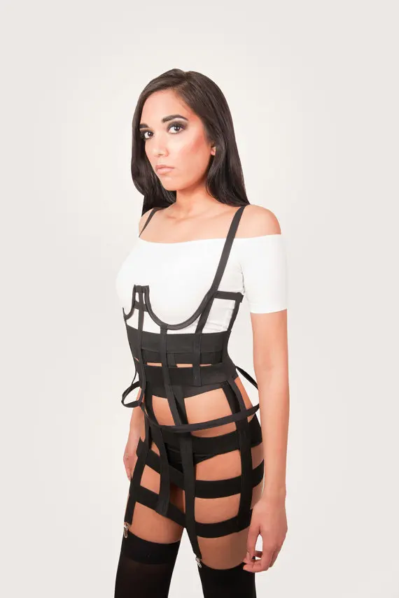 2017 новая одежда для рейв Пастельная подвязка в готическом стиле пояс на