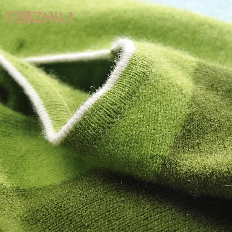 Кашемировая модель Женский кашемировый пуловер короткий дизайн тонкая Базовая